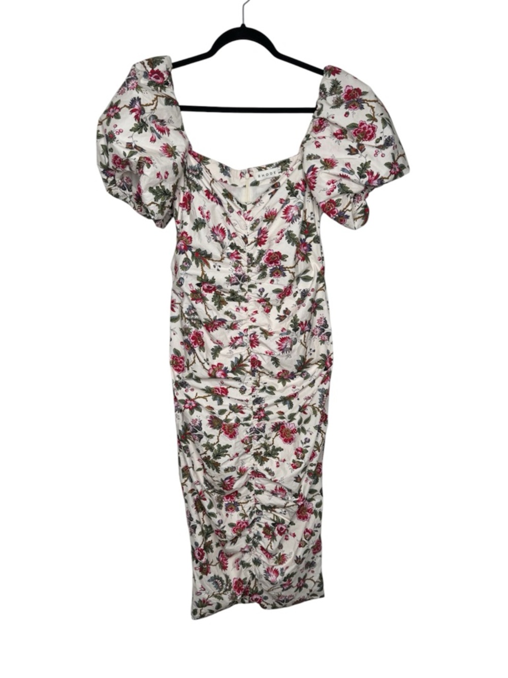 RHODE Tessa floral midi 100% organic cotton dress formal wedding evening - Picture 5 of 11